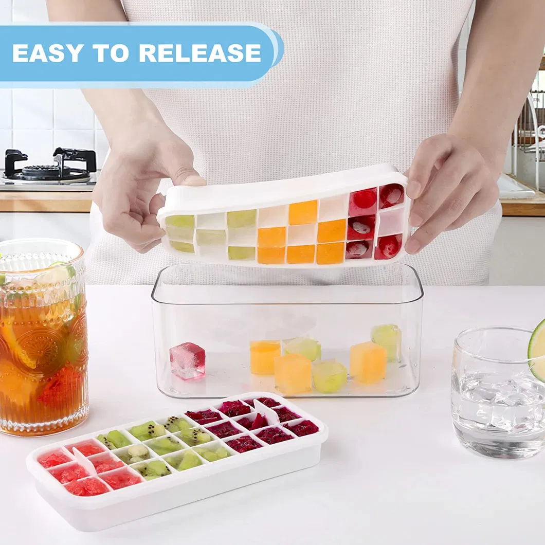 Ice Cube Trays with Lid and Ice Storage Bin
