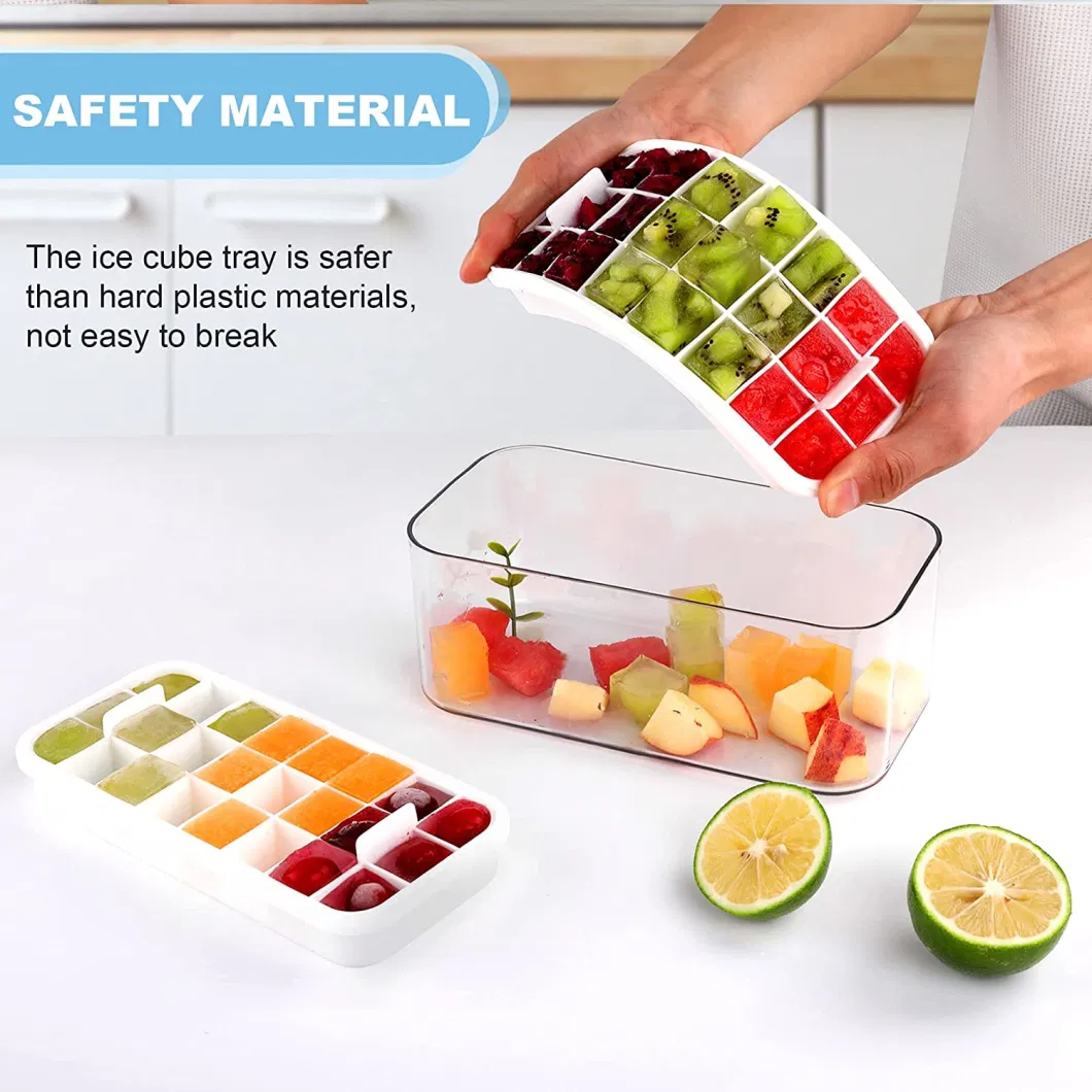 Ice Cube Trays with Lid and Ice Storage Bin